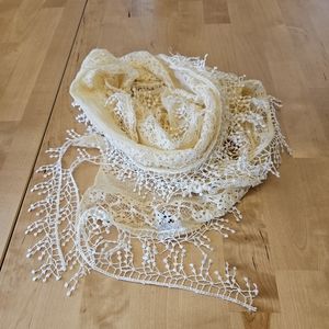 Shalimar Lacey Scarf in Cream